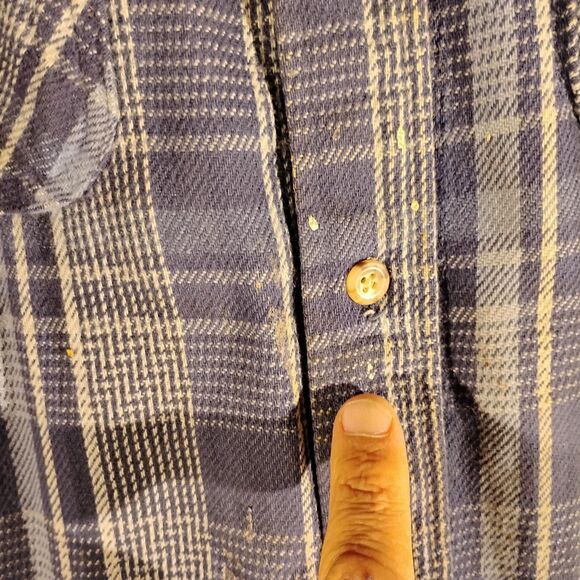 Carhartt flannel shirt jacket shacket mens 3XL XXXL blue plaid vintage 90's Y2K - Picture 4 of 11